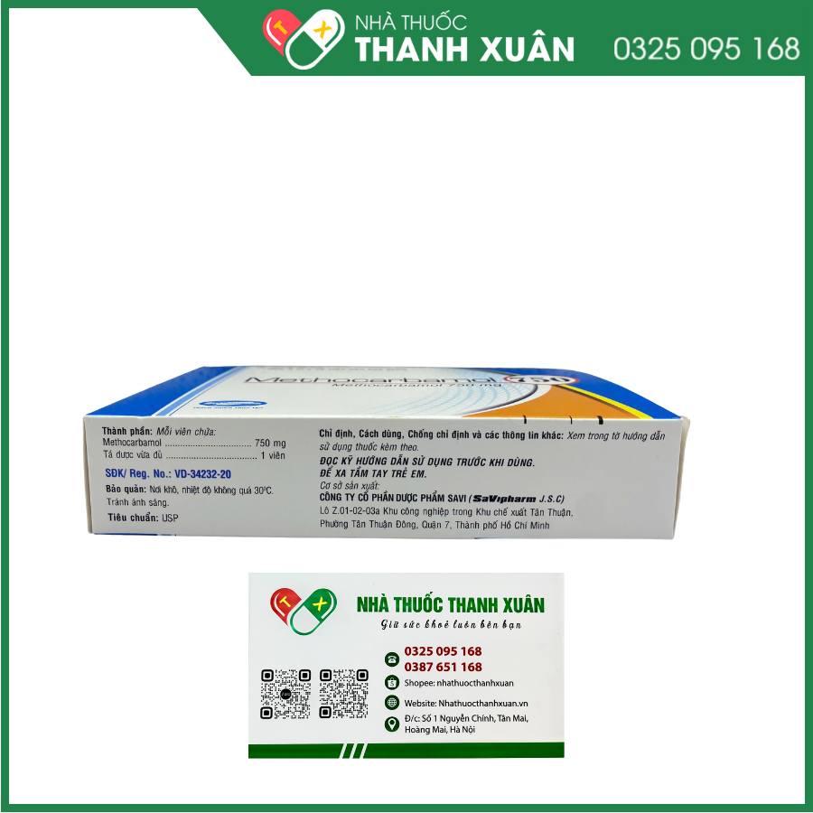 Methocarbamol 750 điều trị bệnh cơ xương cấp